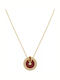 Burgundy Gold Plated Steel Necklace