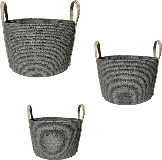 Espiel Καλαθι Synth Rattan Στρογγ Set/3 Γκρι 35x25 30x20 25x15ek Κωδικός Fex202 Espiel Καλαθι Synth Rattan Στρογγ Set/3 Γκρι 35x25 30x20 25x15ek Κωδικός Fex202
