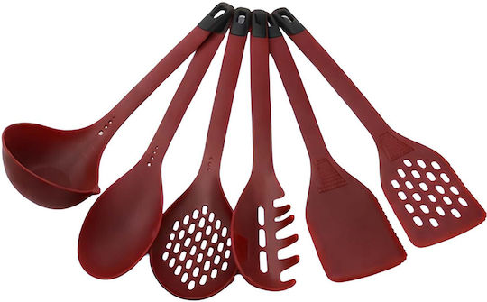 Cheffinger Set 6 Heat-resistant Silicone Kitchen Utensils Stand Bordeaux