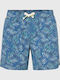 Men's Swimwear Shorts Blue with Patterns FBM013-010-16-Indigo
