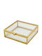 Box Metal-Glass 12x12x2.5cm Pack of 3 Pieces