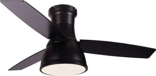 Aca Ventilator de Tavan cu Lumină Maro / Negru
