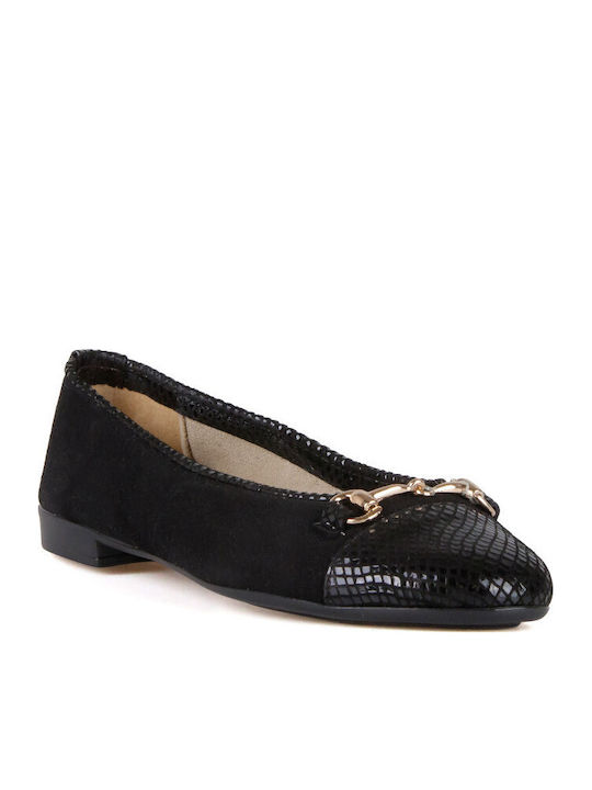 Silia D Leather Women's Ballerina Shoes In Blac...