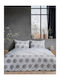 Madi Ayla Bed Sheet Set With 1 Pillowcase For Single Bed 170x260cm Gray 2 Pieces