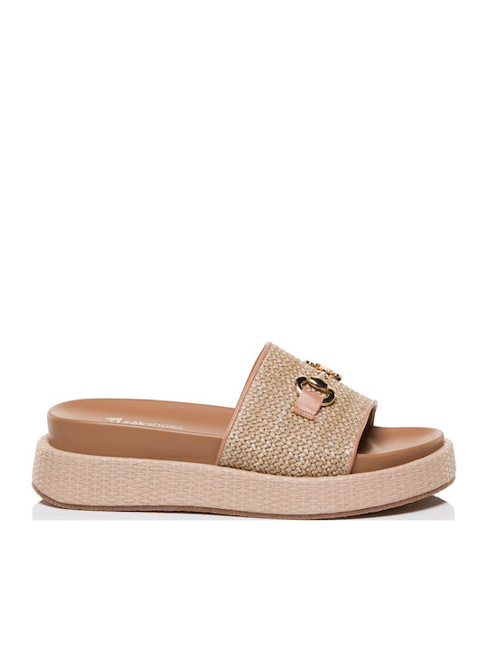 Zak Damen Flache Sandalen Beige