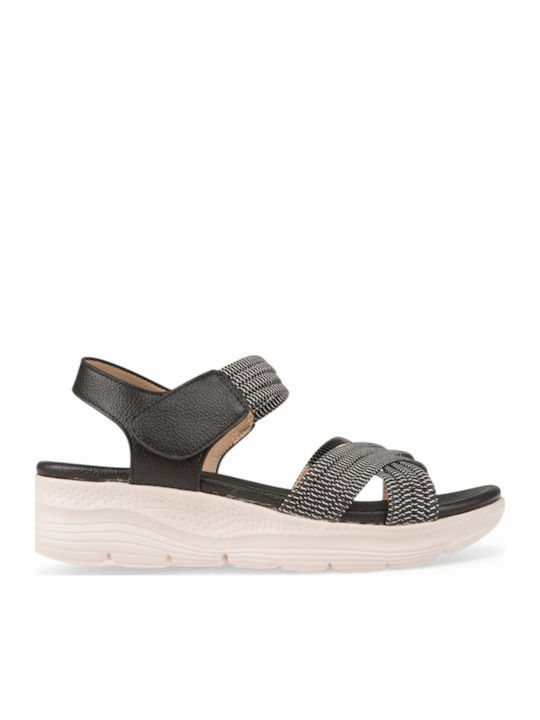 Damen Flache Sandalen Schwarz