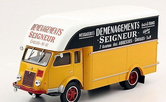Fourgon 2.5 Ton Moving Van Seigneur Scara 1:43 Replica Metalică Portocaliu Negru Alb