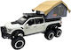 Ford Raptor Alb 6x6 Camper 1:24 Replică Metalică Lumini Sunete Ușă Deschizabilă Compartiment Detasabil