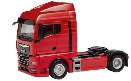 Model Cabina Camion Man Tgx Xxl 2 Axe Scara 1:64 Replica Metalică Roșie Welly