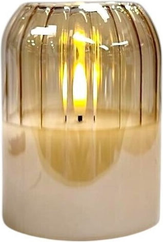Lumânare Electrică Cortina LED Pahar Din Sticlă Strat De Ceară 100/75mm Ivoire