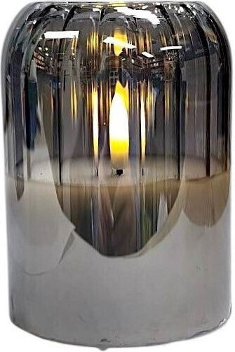 Lumânare Electrică Cortina LED Pahar Din Sticlă Strat De Ceară 100/75mm Gri
