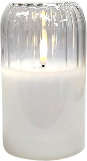 Lumânare Electrică Cortina LED Pahar Din Sticlă Strat De Ceară 125/75mm Albă