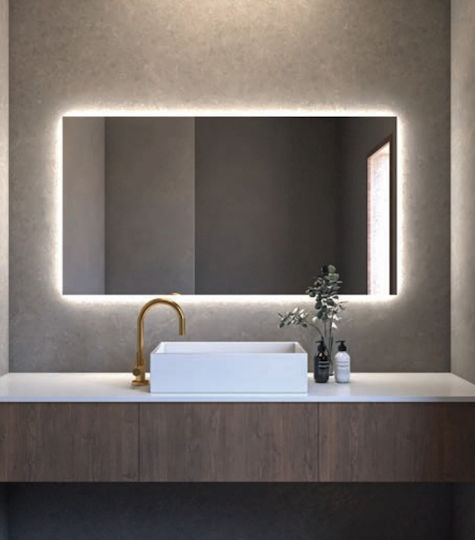 Square Bathroom Mirror Led 70x120cm