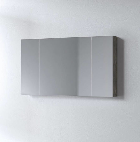 3MOM120BED Καθρέπτης με Ντουλάπι 120x14cm Καφέ