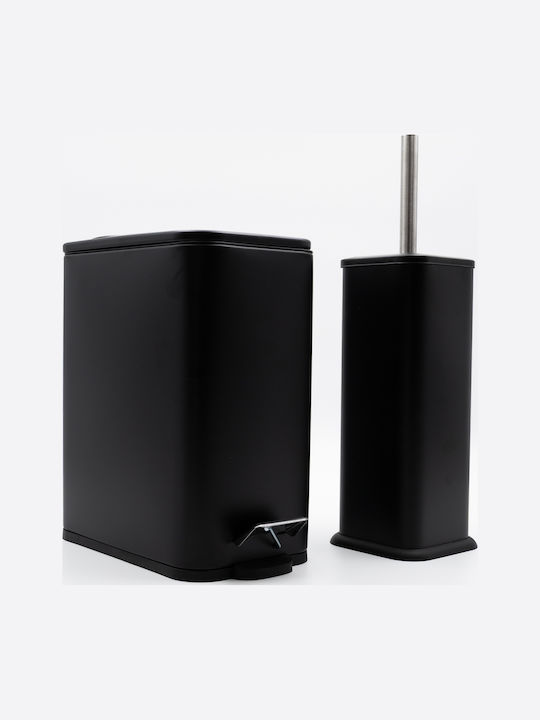 TnS Hotel Slim Metallic Bathroom Brush and Tras...