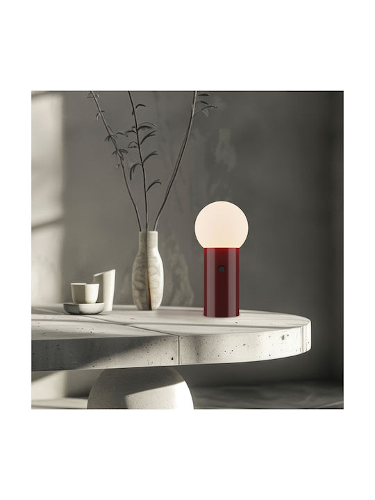 Viokef Glas Tischlampe LED mit Weißem Hut und Basis