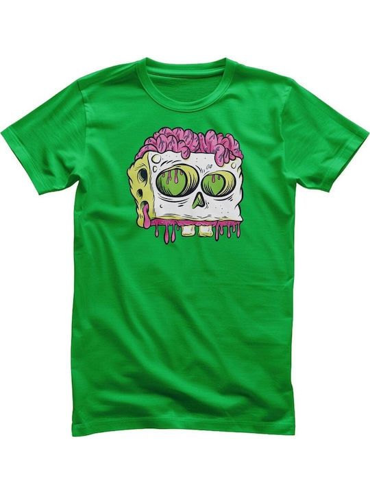 Spongebob Skull T-shirt Green Unisex Nic-1-sb021-gr