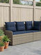 Ecksofa für den Außenbereich Rattan mit Kissen
