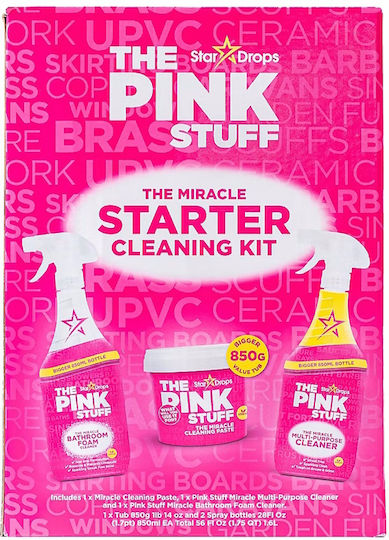 Pink Stuff Miracle Kit De Curățare Pentru Începători 1xPastă De Curățare Miracle 1xSpray De Curățare Multifuncțional 1xSpray Spumă De Curățare Pentru Baie