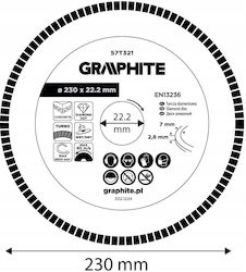 Graphite Turbo Δίσκος Κοπής Δομικών Υλικών 230mm Graphite Turbo Δίσκος Κοπής Δομικών Υλικών 230mm