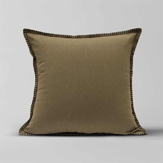 Lino Home Decorative Pillow Case Tavola From 100% Cotton Brown 45x45cm