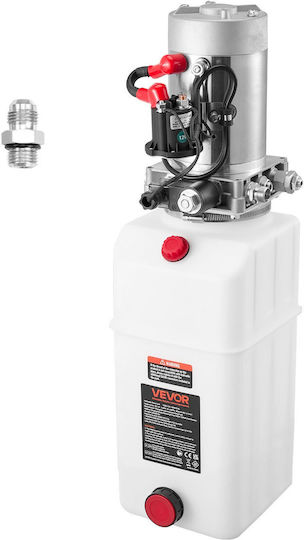 Vevor 6 L Hydraulic Power Unit Single Acting Dump Trailer Pump 22 Mpa Max Relief Pressure & 3.4 L Min Flow Rate Dc 12v Hydraulic Pump Metal Reservoir Dump Trailer Car Lifting White