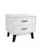 Wooden Bedside Table White 48x38x44cm