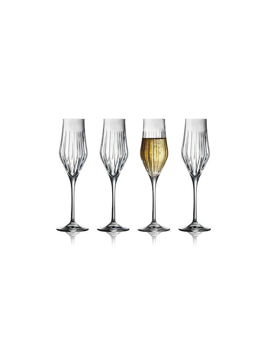 Lyngby Glass Set Champagne Goblet Crystal 230ml 4 Pieces