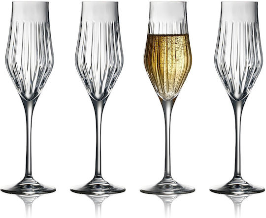 Lyngby Glass Set Champagne Goblet Crystal 230ml 4 Pieces