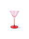Here's How Set of Pink Glass Cocktail/Drinking Goblet Glasses 200ml 2 Pieces