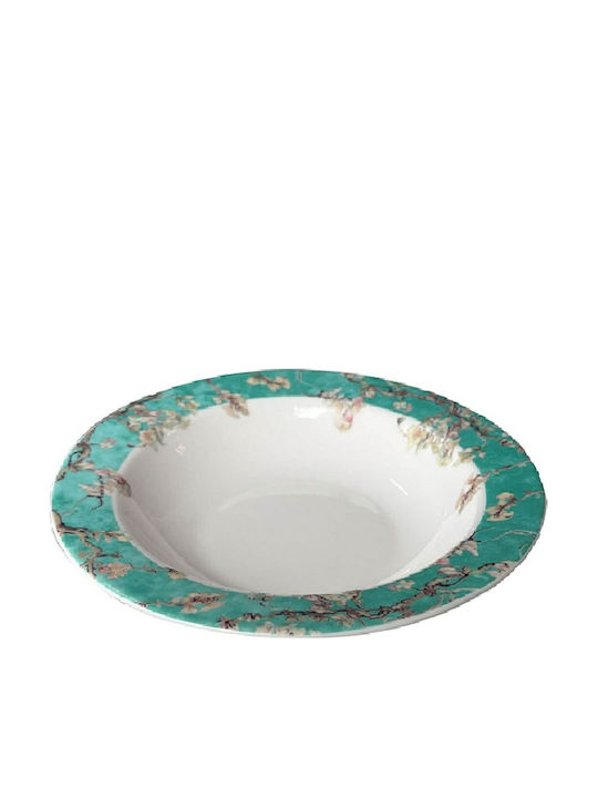 Espiel Blossom Deep Green Plate with Diameter 21cm