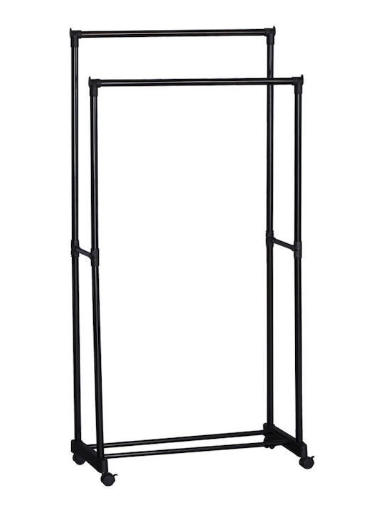 Pakketo Ganco Pakoworld Rolling Floor Garment Rack Metal Black 74.5x39x157cm