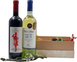 Premium Gift Box “mirko Roke & Alikos” – Δίδυμη Συλλογή Βραβευμένων Ελληνικών Κρασιών & Γούρι Ελιάς