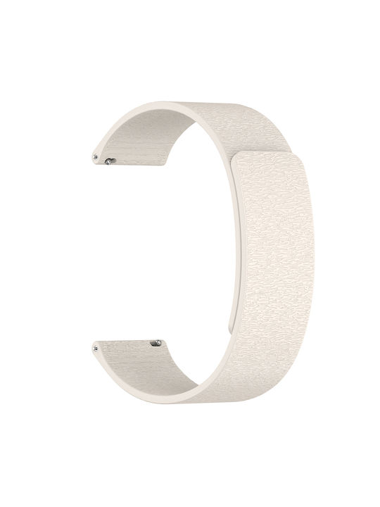 Λουράκι Σιλικόνης Striped Texture Μαγνητικό Κούμπωμα Amazfit Gtr 4 46mm Beige