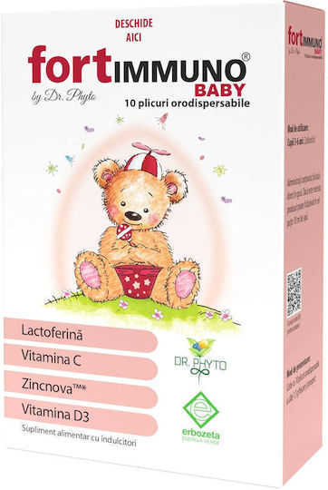 Phyto Fortimmuno Baby Supliment pentru Întărirea Sistemului Imunitar 10 Plicuri Aromă Passion Fruit