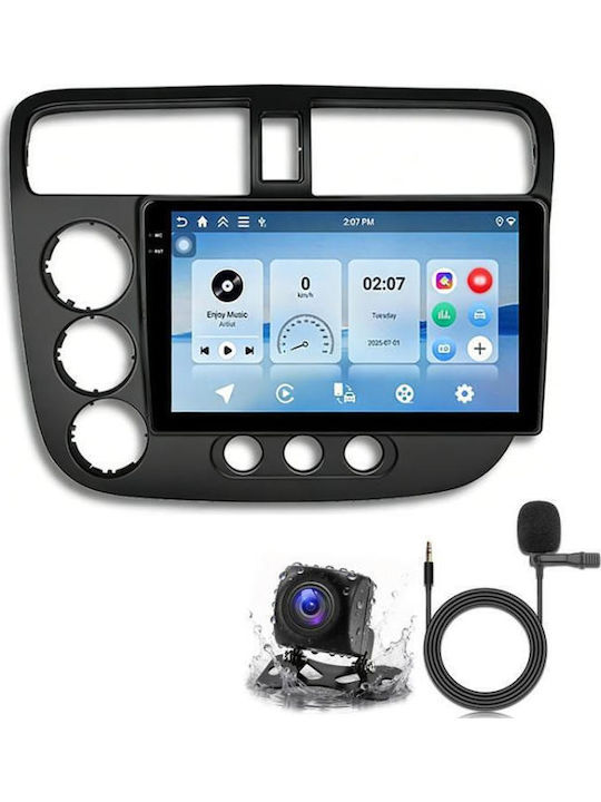 Honda Civic 2001-2005 Android Unitate Centrală Auto Ecran Navigație Player Bluetooth Memorie 4-Core 4GB + 64GB Standard + Cameră Marșarier + Microfon