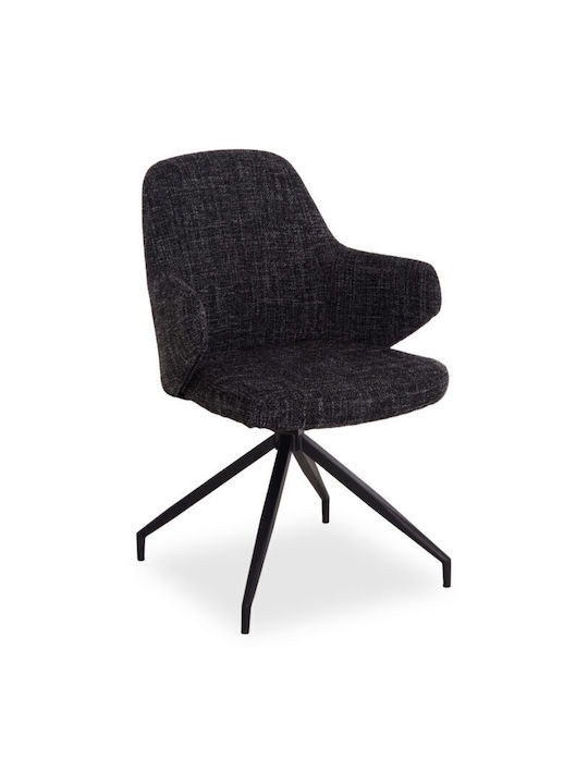 Dining Chair With Fabric Upholstery Dark Grey