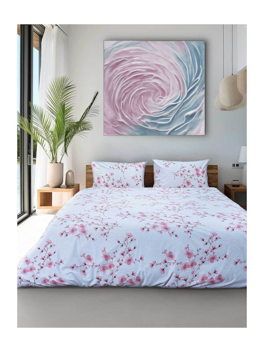 Madi King Size Bed Sheets Set with Rubber Hugger 240x260cm Pink 4 Pieces