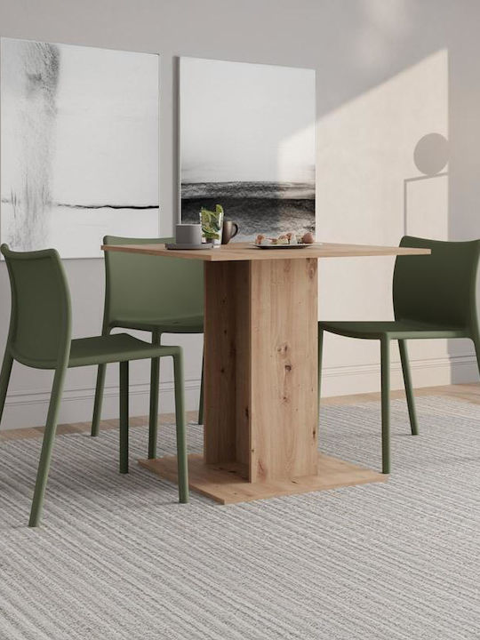 Capua Dining Table Wooden Artisan Oak 80x80x76cm
