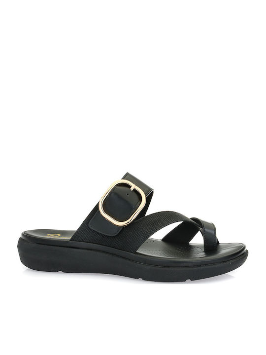 Parex Leather Women's Anatomic Black Sandals