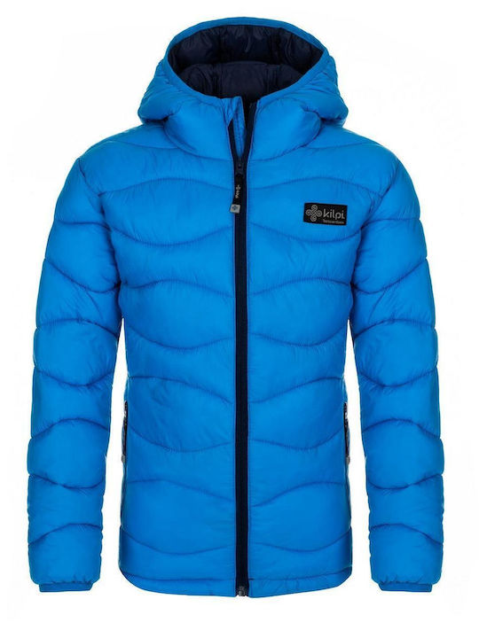 Kids Casual Windproof Jacket with Hood Blu