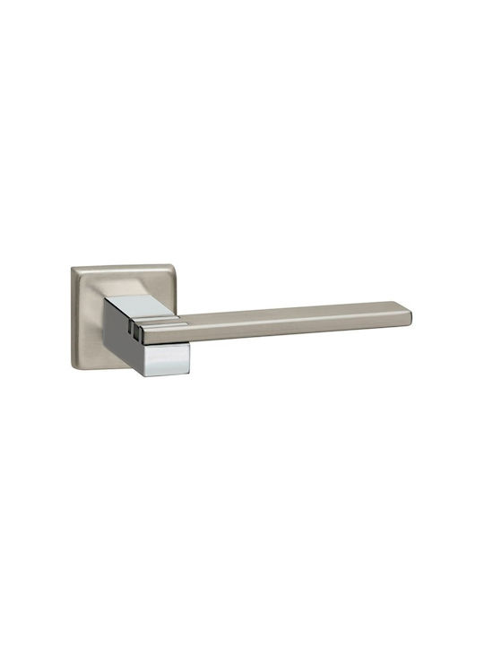 Viometale Door Lever Rosette Brass 06.783 Nickel Matt Chrome
