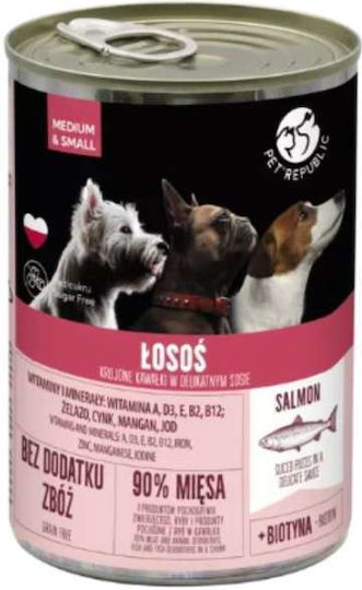 Pet Republic Wet Dog Food in Cans with Salmon and Meat 10x400gr