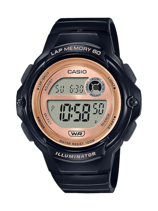 Casio Digital Herrenuhr 40mm Batterie mit Schwa...