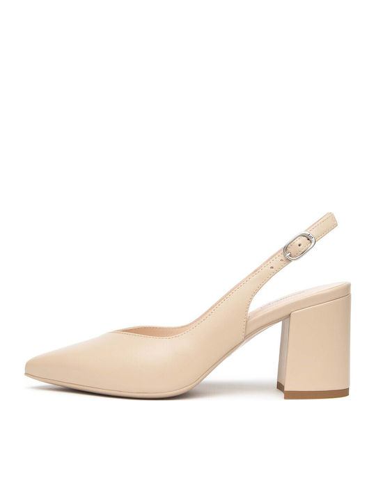 Leder Pumps Beigen