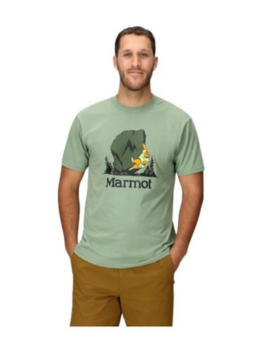 Marmot Herrenblusen Kurzarm T-Shirt Agate Grüne Marmot Herrenblusen Kurzarm T-Shirt Agate Grüne