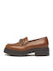 Leather Women's Loafers In Brown Colour