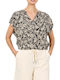 Women's Blouse with V-Neck Black