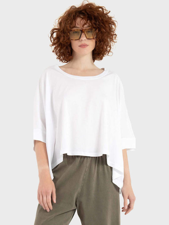 Four Minds Women's Crop T-shirt White