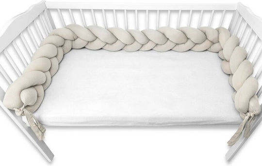 MimiNu Gitterbettumrandungen Geflochten Innen Soft Beige 240cm